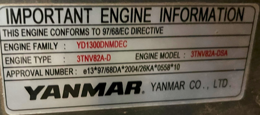 Yanmar Model 3TNV82A-DSA